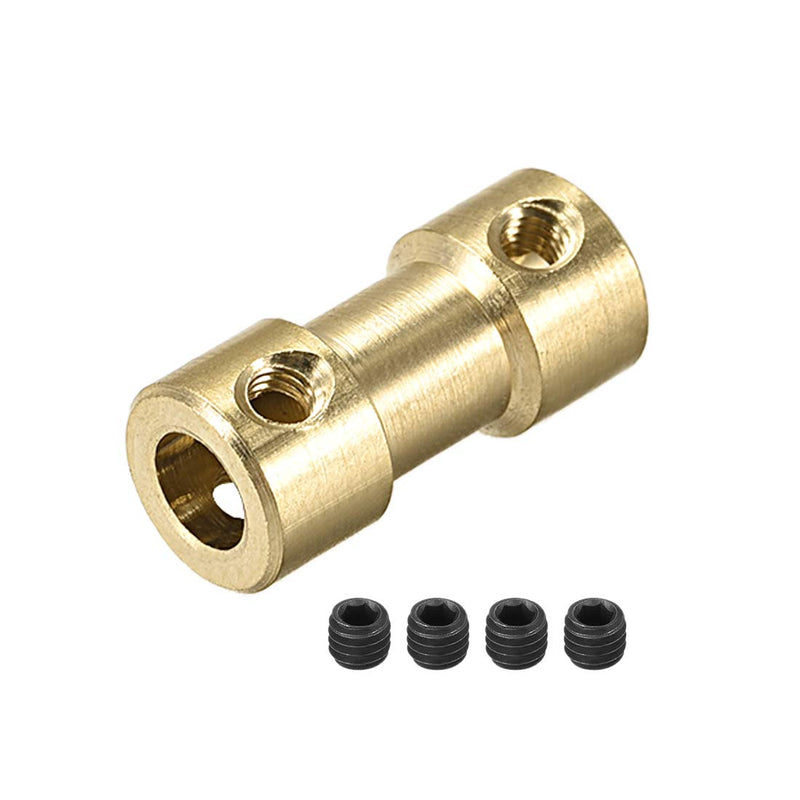[Australia - AusPower] - uxcell 3.17mm to 5mm Bore Rigid Coupling, 20mm Length 9mm Diameter, Copper Shaft Coupler Connector, Brass Tone 2Pcs 