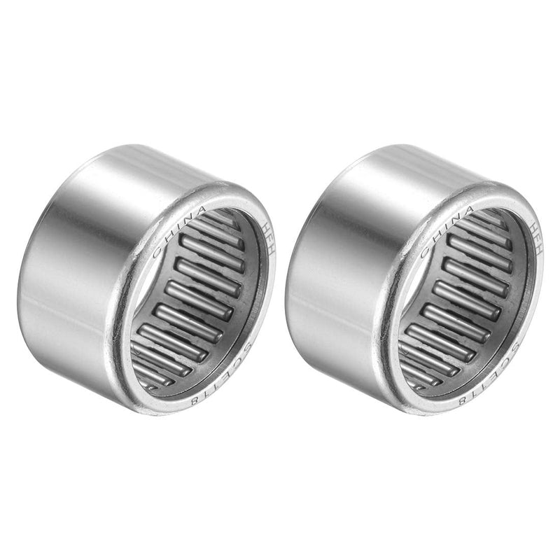 [Australia - AusPower] - uxcell SCE118 Needle Roller Bearings 11/16-inch Bore 7/8-inch OD 1/2-inch Width Chrome Steel Open End 2pcs 11/16x7/8x1/2" 
