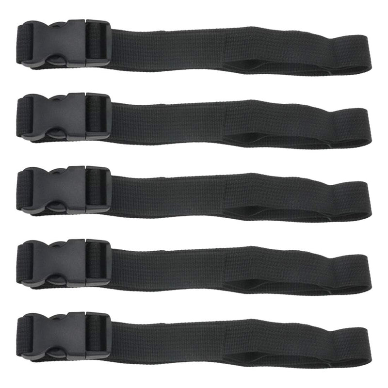[Australia - AusPower] - 5Pcs Black Nylon Strap 1" x 47" (3.9ft) Buckle Straps with Quick Release Adjustable Straps with Buckles, Tie Down Straps for Backpacking, Outdoor Activities 1"x47"(5Pcs) 