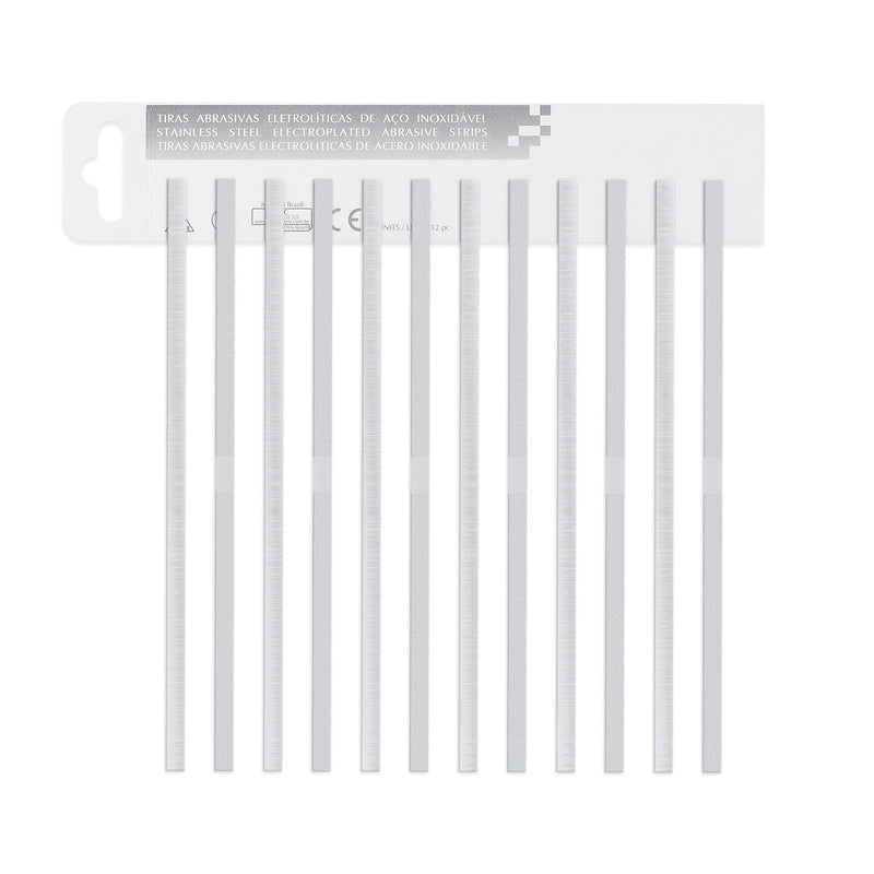 [Australia - AusPower] - Annhua Dental Abrasive Strips 4 Mm Double Side Teeth Sanding Strip with Med Grit, Reusable Stainless Steel Dental Sanding Strips for Dentists Braces Polishing - 12 Pcs 