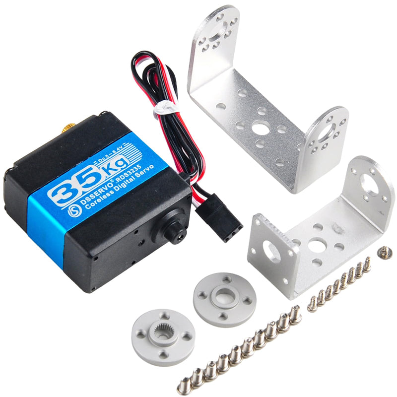 [Australia - AusPower] - RDS3235 Digital Servo Robot Servo Coreless Motor 35KG High Torque Metal Gear DC5-7.4V with U- Shaped Servo Bracket Arm Plate for DIY Robotic（270 Degree） 
