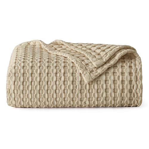 Bedsure Cooling Waffle Blanket for Hot Sleepers, Warm Taupe, Throw XL 02 - Warm Taupe Throw XL (50" X 70")