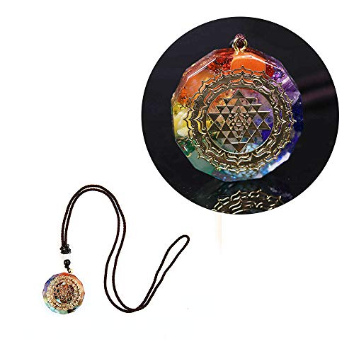 Acxico 1pcs Orgonite Pendant Sri Yantra Necklace Sacred Geometry Chakra Energy Necklace Gift