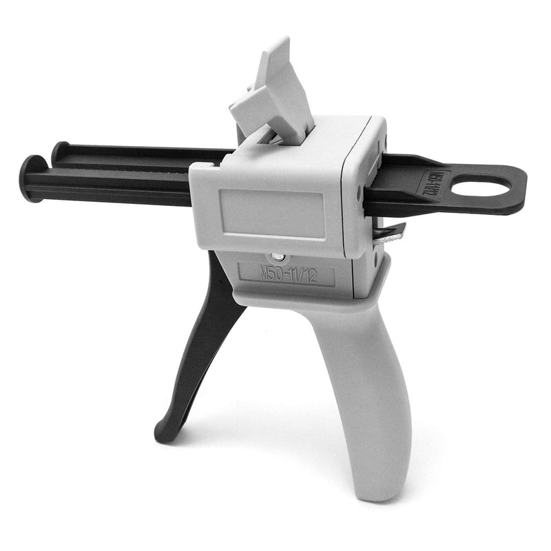 [Australia - AusPower] - QWORK 50ml Dispensing Gun Kit, Impression Mixing Dispensing Gun, 1: 1/1: 2 AB Ratio, Static Mixer Mixing Nozzle 1:1 / 1:2 