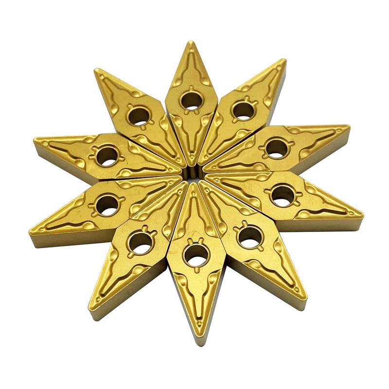 [Australia - AusPower] - Indexable external Carbide Turning Inserts VNMG331/332 VNMG160404/08 carbide cutting tool inserts for Cutting Stainless Boring Bar inserts Turning tool holders replace inserts (VNMG332–MA Gold) VNMG332–MA Gold 
