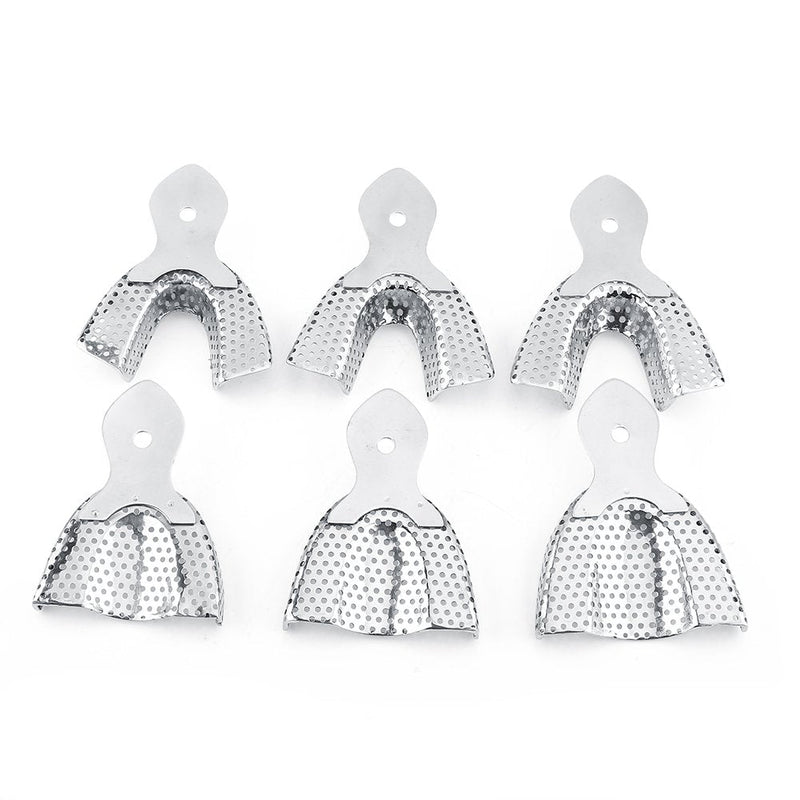 Dental Trays - 6 Pieces Stainless Steel Autoclavable Tooth Trays Impression Tray Upper & Lower Dental Trays, Dental Imprint Trays, Autoclavable Impression Tray