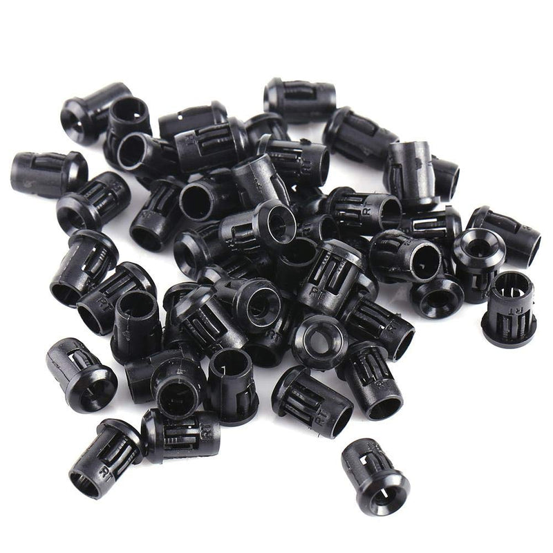 [Australia - AusPower] - 50 PCS Lamp Socket Diode Holder, Nylon Light Clip Bezel Mount ID 3MM 5MM 8MM, Black LED Sockets Clip Display Panel(5mm) 