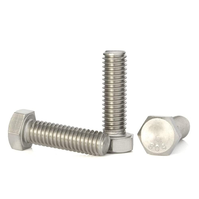 [Australia - AusPower] - 1/2-13 x 2 (1" to 4" Available) Hex Head Screw Bolt, Fully Threaded, Stainless Steel 18-8 (304), Plain Finish, Quantity 8 1/2-13 x 2" (8 PCS) 