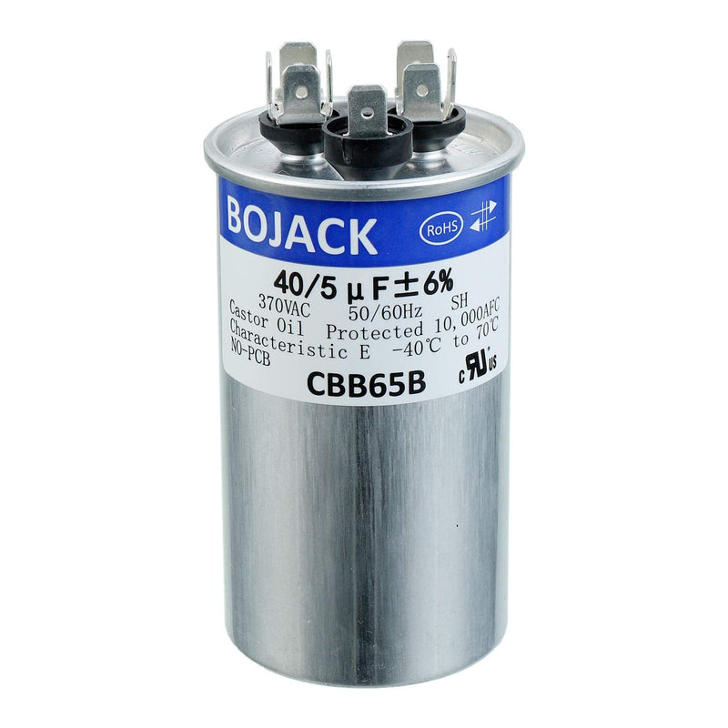 [Australia - AusPower] - BOJACK 40+5uF 40/5MFD ±6% 370V CBB65 Dual Run Circular Start Capacitor for AC Motor Run or Fan Start or Condenser Straight 