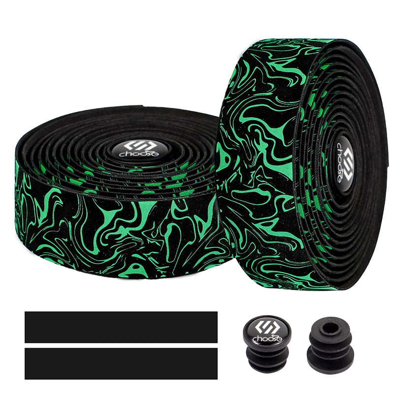 Chooee Road Bike Handlebar Tape,2PCS Bicycle Bar Tape,Red/Blue/Green/Yellow/Orange/Purple/Silver/Black Green