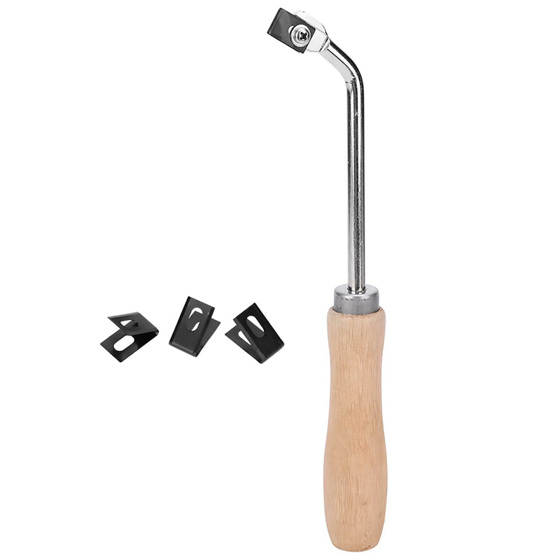 [Australia - AusPower] - PVC Floor Groover Tool with Beech Wood Handle, Floor Welding Slot Knife Groover, 9.6 inch Length, 3 Spare Blades 