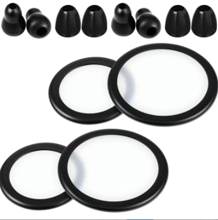 [Australia - AusPower] - 2 Sets Stethoscope Replacement Parts Adult and Pediatric Replacement Diaphragm and Silicone Stethoscope Ear Tips Accessories for Stethoscope (Black) Black 