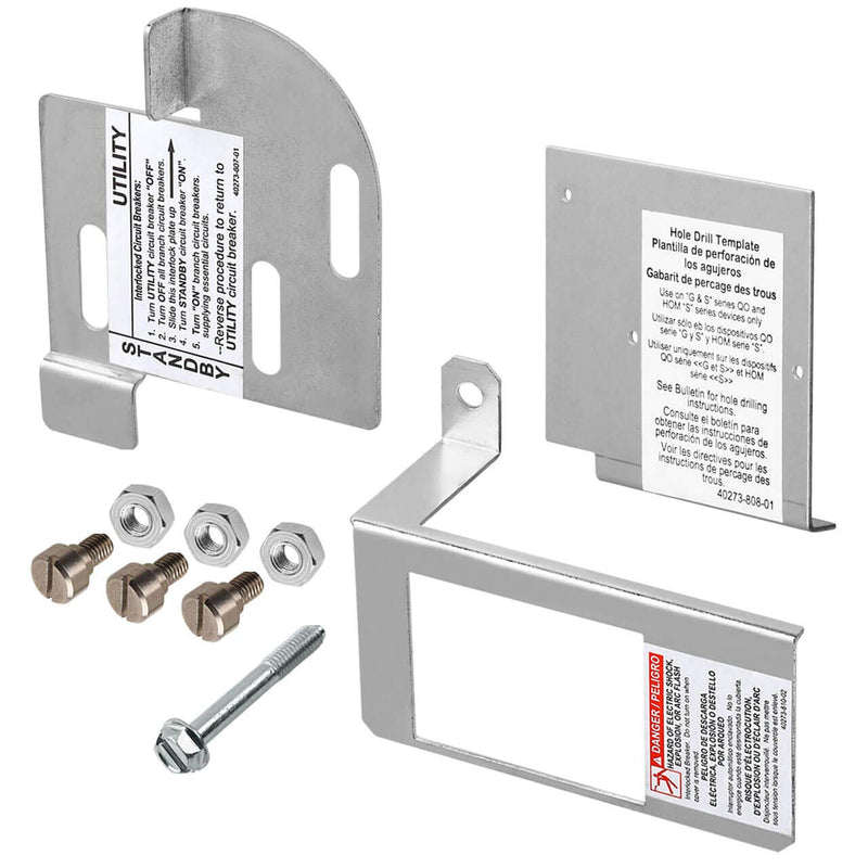 Generator Interlock Kit, HOMCGK2C Homeline Cover, QOM2 Frame Size Main Breaker Interlock, 150A - 225A Main Breaker Load Centers, Indoor Kit