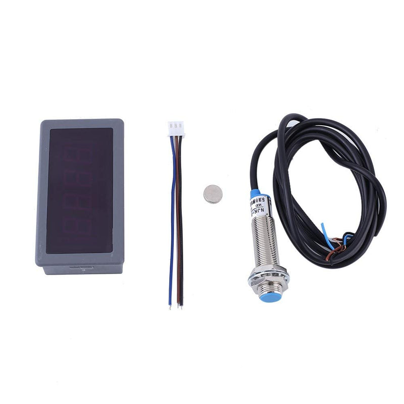 [Australia - AusPower] - DONGKER Digital LED Tachometer,AC 110V 220V 4Bit Digital Speed Meter High Precision RPM Speed Meter with Proximity Switch Sensor 
