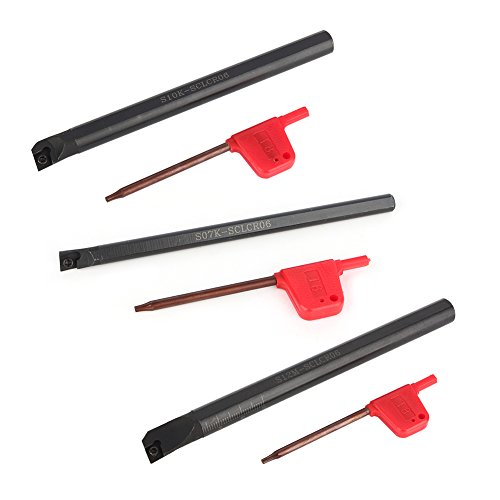 Akozon CNC lathe boring bar holder with CCMT0602 inserts and wrenches, internal turning tool set
