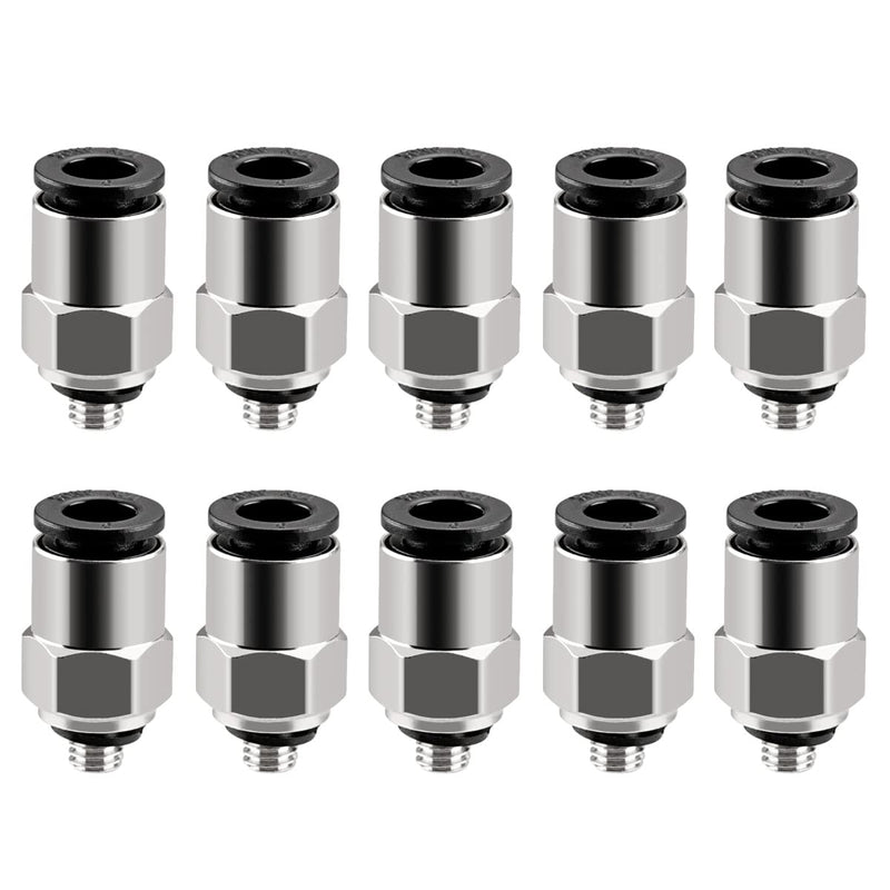 [Australia - AusPower] - Quick Fittings PC6-M5 6mm Push-to-Connect Air Line Fittings Push In Joint Thread Male M5 Pneumatic Connector 10 Pcs 