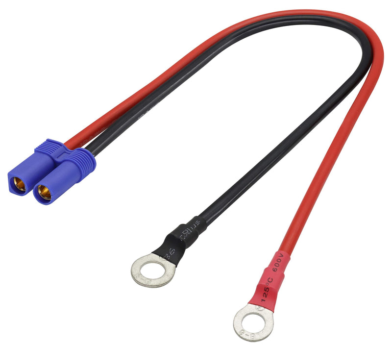 [Australia - AusPower] - AAOTOKK EC5 to O Ring Terminal Cable,EC5 Female to O Ring Eyelet Terminal Plug Connector Cable 10AWG RC ESC Charger Side Power(40cm/15inch) 