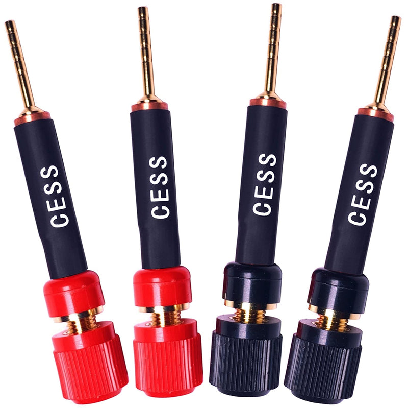 [Australia - AusPower] - CESS-129 Pin Banana Plug to Female Banana Jack and Binding Post Wire Connect Terminal for Speaker/Amplifier, 4 Pack 