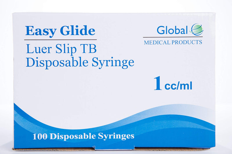 [Australia - AusPower] - 1ml 1cc Syringe Luer Slip Tip, No Needle, Pack of 100 