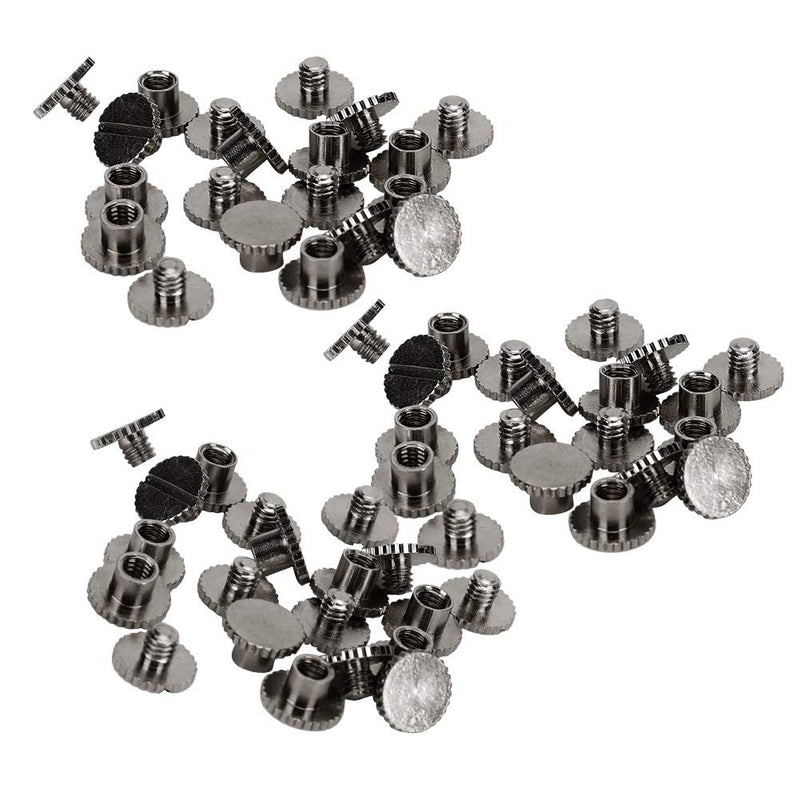 [Australia - AusPower] - 30 Set Book Rivets Metal Leather Rivets Knurling Flat Brass Screw Post Chicago Screws Binding Button Tack 9.5x4mm Nail + 4mm Screw(Black) 