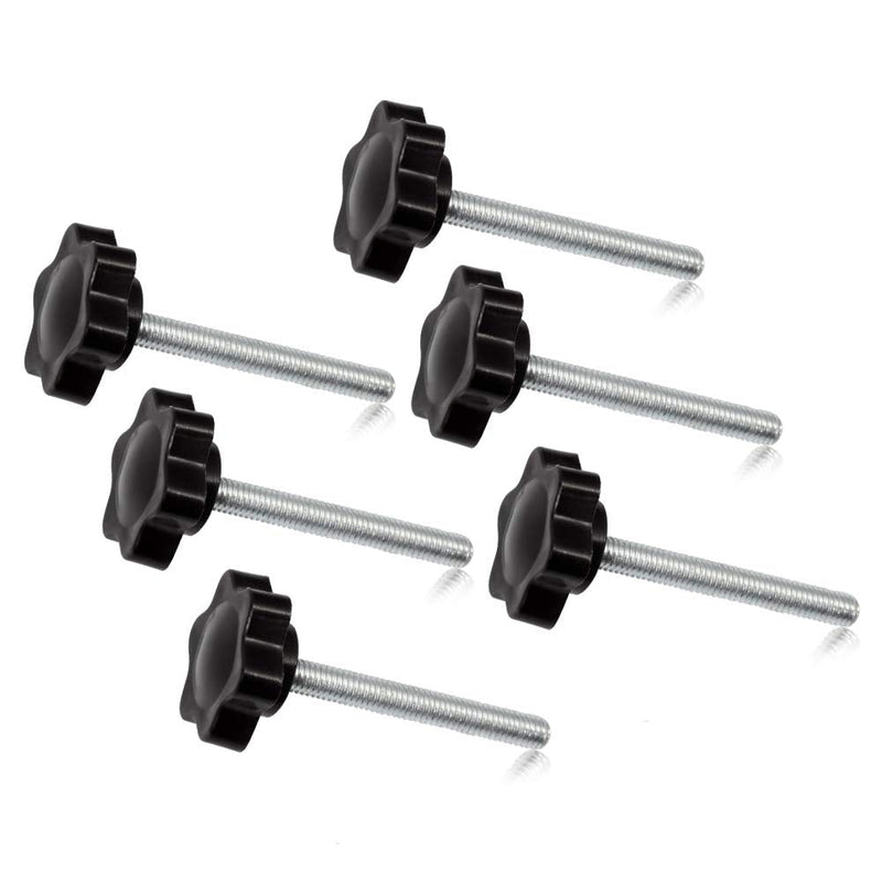 [Australia - AusPower] - SPEEDWOX 6 Pcs Clamping Screw Knob M5 x 40 Plum Hex Shaped Hand Knobs Knurled Thumb Screw Handle Clamping Knob Male Thread Metric Thread M5*40 