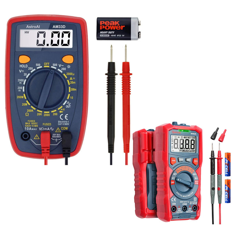 [Australia - AusPower] - AstroAI Digital Multimeter, 2000 Counts Plus 4000 Counts TRMS Manual and Auto Voltage Tester Current Resistance Meter 