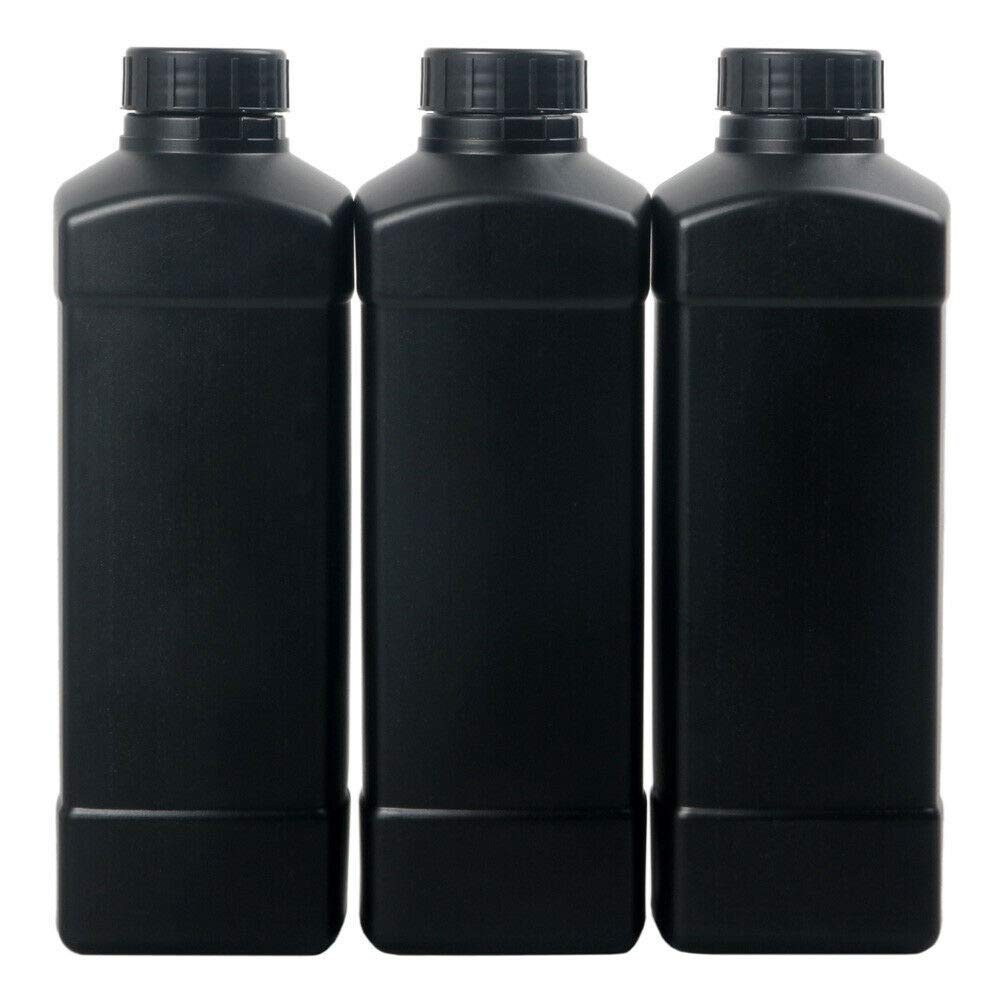 [Australia - AusPower] - 3 PCS Dark Room 1000CC Darkroom Chemical Developer Storage Bottles Plastic 1L Film Processing 1000ml Black Color 