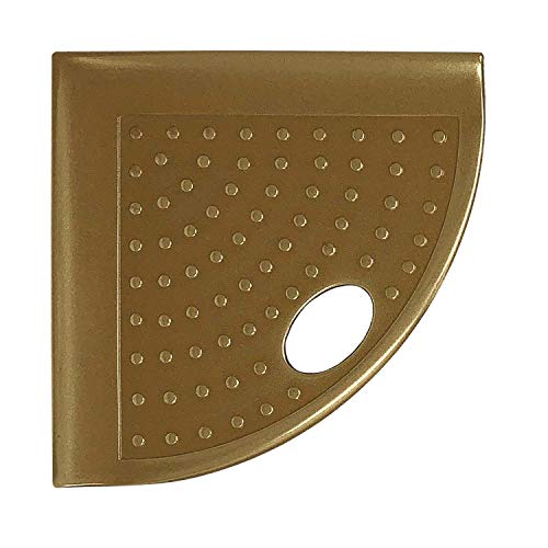 Questech 5" Corner Shower Footrest, Retrofit Shaving Shelf for Inside Shower, Bathroom Storage Corner Caddy Organizer, Metro Flatback, Gold Finish