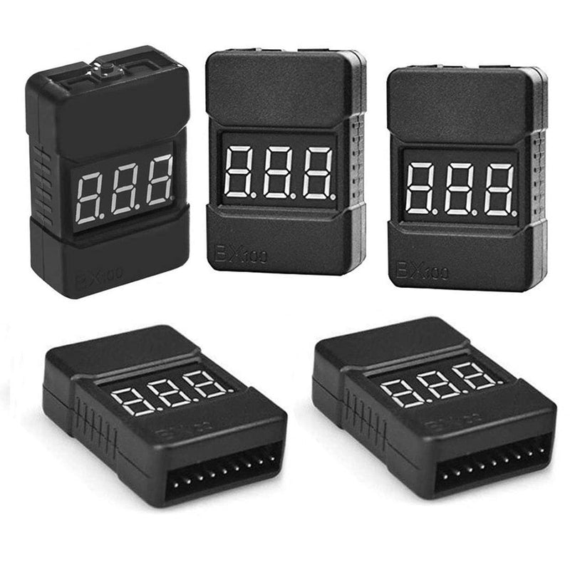 [Australia - AusPower] - 5Packs 2in1 1-8s Lipo Li-ion Battery Voltage Tester Check, Monitor RC Low-Voltage Buzzer Alarm for 1-8s Lipo/Li-ion/LiMn/Li-Fe 