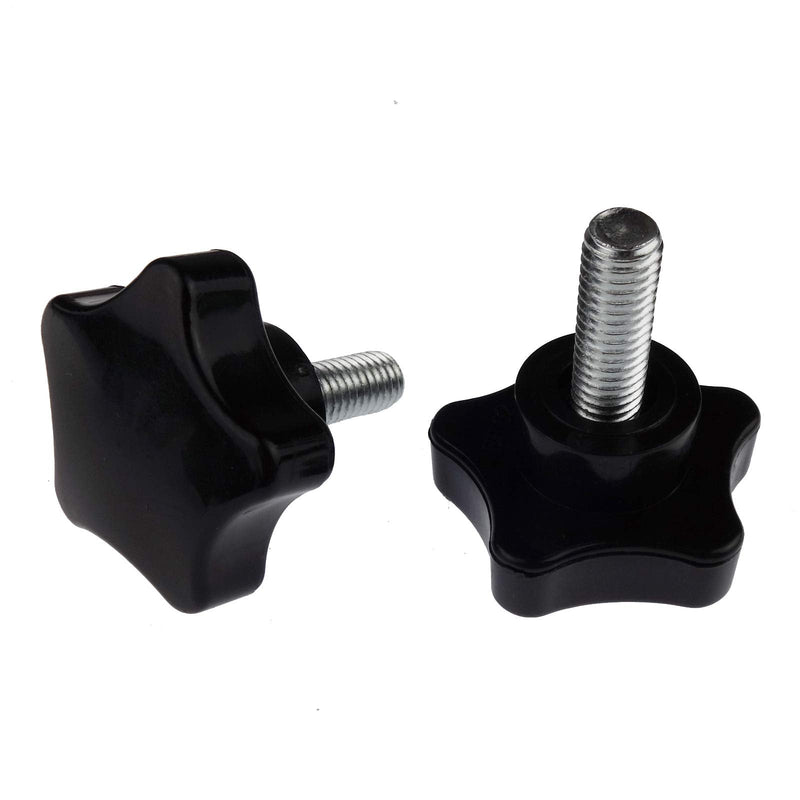 [Australia - AusPower] - 2 Pack Black 8mm(M8) Thread Replacement Star Hand Knob Tightening Screw (M8 x 20mm) 20 mm 
