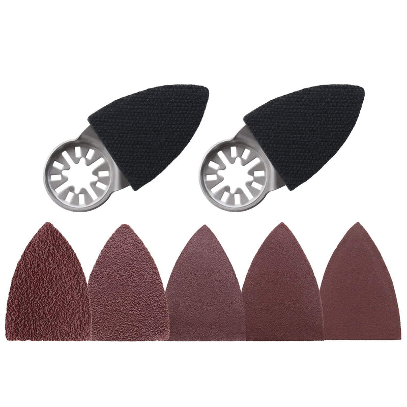 The Lord of the Tools Pack of 52 Oscillating Multi-Tool Finger Sanding Pads Accessory Kit 52 x 37 x 7 mm Triangular Finger Sanding Pads & Sandpaper Universal Interface