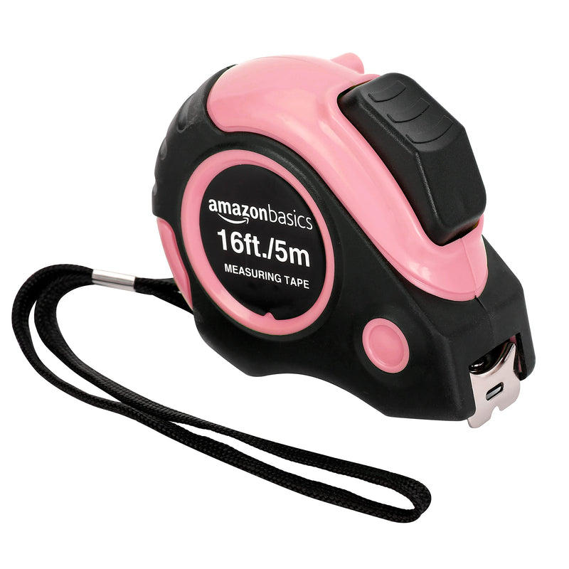 Amazon Basics 16ft Pink Tape Measure 5 m