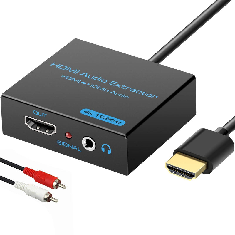 [Australia - AusPower] - HDMI Audio Extractor Splitter 4K hdmi to hdmi 3.5mm Audio Adapter Converter with AUX(RCA L/R) Stereo Audio Output Support 1080P 3D Compatable for PS4 Fire Stick Blu-Ray Player etc. hdmi to hdmi+ AUX 4K30Hz 