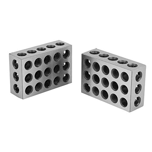 Yosoo Health Gear Parallel Blocks, 1-2-3 Clamp Blocks, Hardened Precision Steel, 23 Holes for Milling Machine