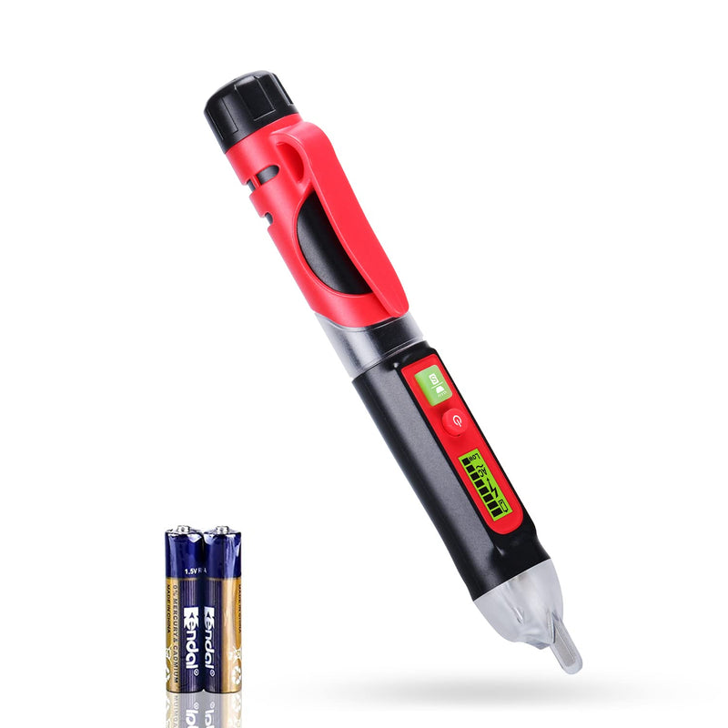 [Australia - AusPower] - Wintact Non-Contact AC Voltage Detector Pen, 12V-1000V/48V-1000V Dual Range, High/Low Adjustable Sensitive, Live/Null Wire Breakpoint Tester with Flashlight, LCD Flashing Audible Buzzer Alarm 