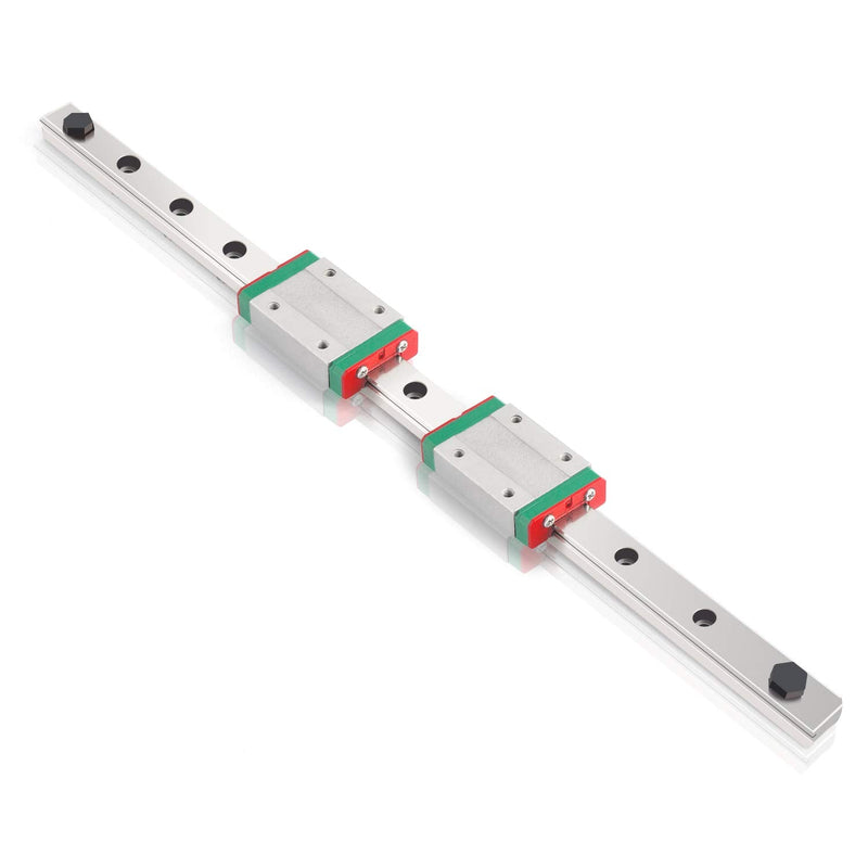 [Australia - AusPower] - MGN12H 400mm Linear Rail Guide 2 Carriages MGN12 Linear Slide 8mm for 3D Printer and CNC Machine Upgrade 2R-400mm Silver 1 