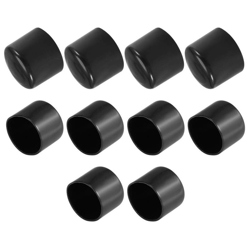 [Australia - AusPower] - uxcell 10pcs Rubber End Caps 60mm ID Vinyl Vinyl Round End Cap Cover Screw Thread Protectors Black 