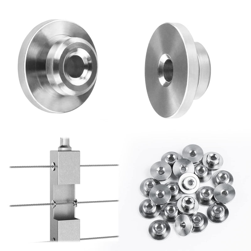 [Australia - AusPower] - Muzata 20 Pack 1/8" Level Wheel Cable Railing Grommets ONLY for Level 1/8" Wire Rope T316 Stainless Steel Protector Sleeves Deck Cable Railing Hardware Kit Metal Posts CR72 20P 