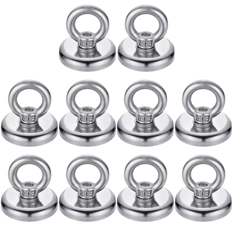 FINDMAG 40 LBS(18KG) Magnetic Hooks Super Strong Neodymium Magnetic Hooks with Countersunk Hole Eyebolt for Home Kitchen Workplace Office and Garage - 10 Pack 40LBS Pack of 10