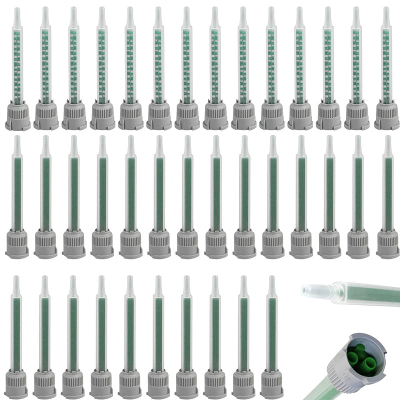 [Australia - AusPower] - 40 Pieces Epoxy Mixing Nozzle Tip Resin Mixer Adhesive Gun Applicatior for 50ml/1.7oz(16-Element, 3.62inch, 1:1 & 2:1 ratios) 