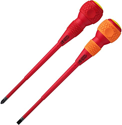 VESSEL 202PS-2 ball grip insulated screwdriver set, Phillips and flathead, 150 mm, 2-piece set