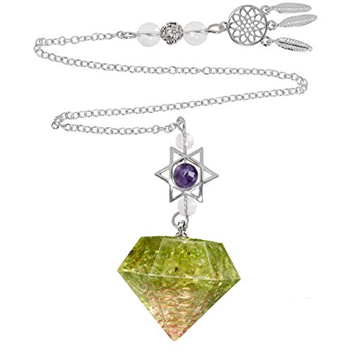 Rockcloud Stone Pendulum for Dowsing Divitation Meditation Green