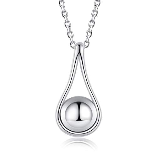 Fookduoduo Sterling Silver Teardrop Urn Necklaces for Ashes Memorial Ash Jewelry Cremation Eternity Urn Pendant Necklace for Women