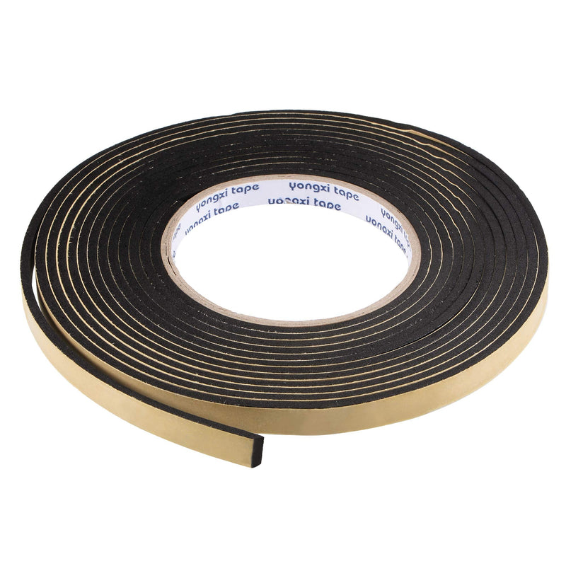 uxcell Sealing Foam Tape 10mm Wide 3mm Thick 5m/16.4ft Long, EVA Self Adhesive Weather Strip for Window Door Insulation 10mmx3mmx5m