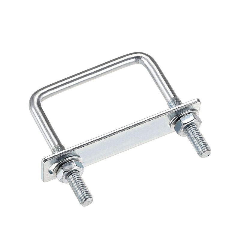 [Australia - AusPower] - uxcell Square U-Bolts 3-1/4"(82mm) Inner Width Carbon Steel M8 with Nuts, Frame Plate, Round Washers 4 Set 82x75mm(W*L) 