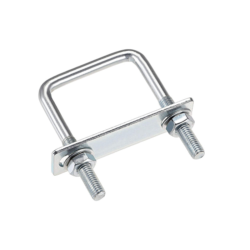 [Australia - AusPower] - uxcell Square U-Bolts 2"(50mm) Inner Width Carbon Steel M8 with Nuts, Frame Plate, Round Washers 2 Set 50x80mm(W*L) 