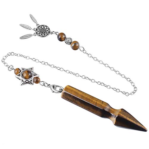 Rockcloud Arrow Crystal Stone Pendant Pendulum for Dowsing Divination Brown
