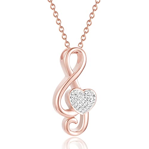 Music Note Urn Ashes Pendant Rhinestones Memorial Keepsake Jewelry Ash Keepsake Holder Memorial Jewelry for Women Rose Gold