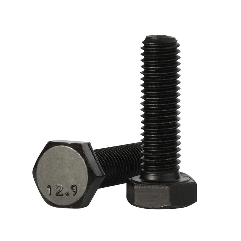 [Australia - AusPower] - M6 x 25mm Hex Head Screw Bolts, Fully Threaded, Alloy Steel Grade 12.9, Black Oxide Finish, Quantity 25 M6-1.0 x 25mm 