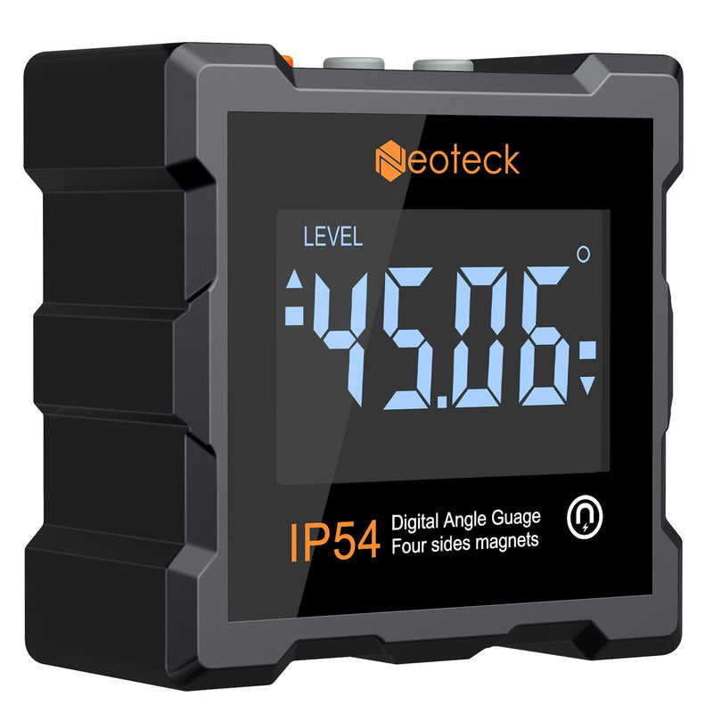 Neoteck Digital Level Box LCD Protractor IP54 Waterproof with All-Sided Magnetic Backlight Inclinometer for Woodworking, Construction, Automotive Maintenance Industry (Battery Included)